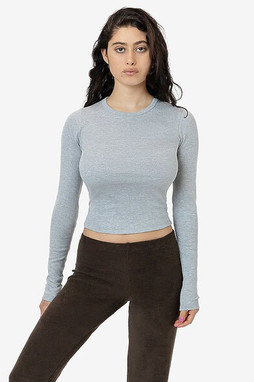 Los Angeles Apparel 43007 - Baby Rib Manches Longues Crewneck