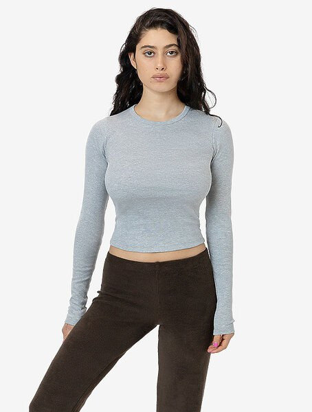 Los Angeles Apparel 43007 - Baby Rib Manches Longues Crewneck