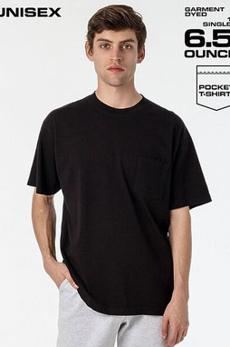 Los Angeles Apparel 1809gd - T-shirt à poches teinté dans la masse
