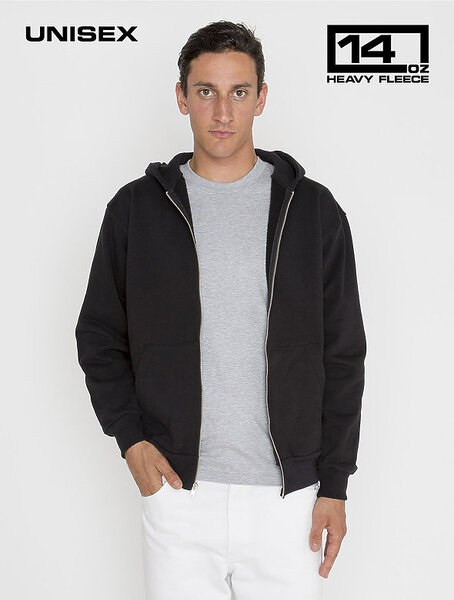 Los Angeles Apparel hf10 - Sweat à capuche zippé en polaire épaisse