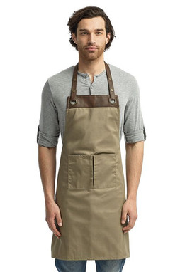 Artisan Collection by Reprime RP123 - Adjustable Faux Leather Trim Bib Apron
