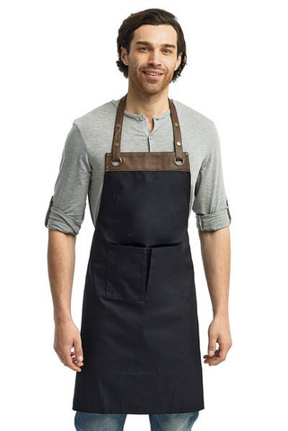 Artisan Collection by Reprime RP123 - Adjustable Faux Leather Trim Bib Apron