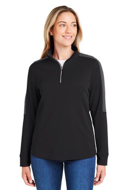 Core365 CE404W - Ladies Market Snag Protect Mesh Colorblock Quarter-Zip