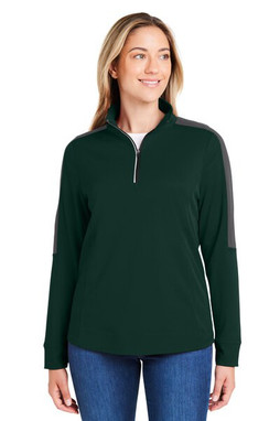 Core365 CE404W - Ladies Market Snag Protect Mesh Colorblock Quarter-Zip