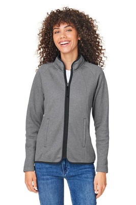 Core365 CE72W - Ladies Venture Heathered Stripe Full-Zip