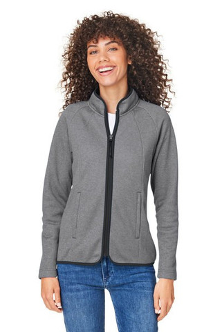 Core365 CE72W - Ladies Venture Heathered Stripe Full-Zip