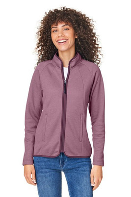 Core365 CE72W - Ladies Venture Heathered Stripe Full-Zip