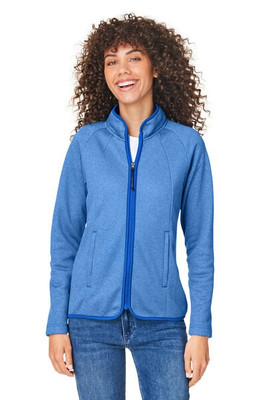 Core365 CE72W - Ladies Venture Heathered Stripe Full-Zip