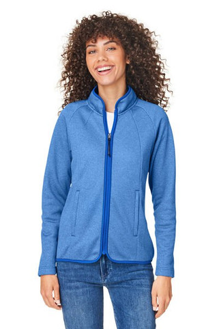 Core365 CE72W - Ladies Venture Heathered Stripe Full-Zip