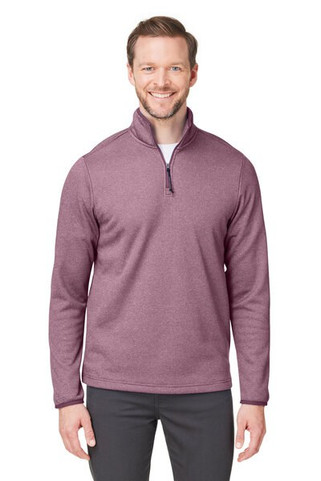 Core365 CE73 - Mens Venture Heathered Stripe Quarter-Zip