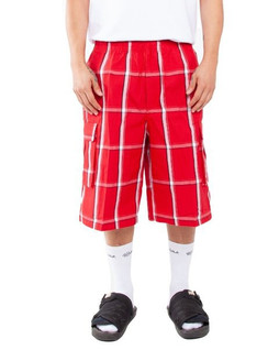 Shaka Wear SHSP - Casual Unisex Plaid Patterned Summer Shorts