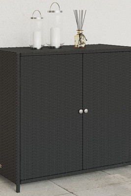 vidaXL 3033162 - Garden Storage Cabinet 83x45x76 cm Poly Rattan