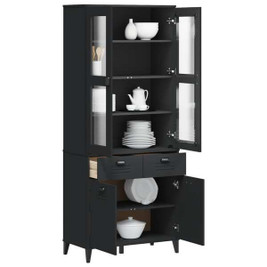 vidaXL 3032822 - Buffet VIKEN gris anthracite 80x40x190 cm bois massif de pin