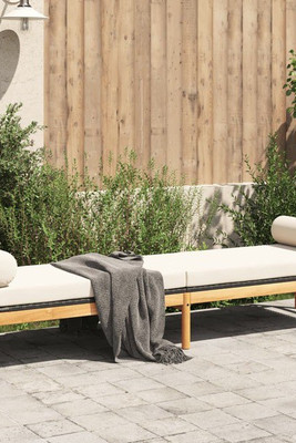 vidaXL 3033257 - Garden Bench with Cushion Poly Rattan Acacia