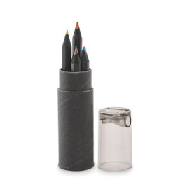 NEGRO 6 black colouring pencils - GiftRetail MO2468