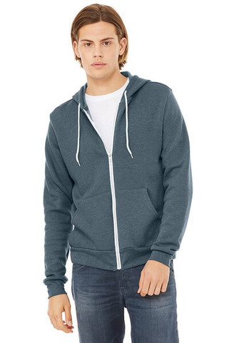 Bella+Canvas 3739 - Unisex Poly-Cotton Fleece Full-Zip Hoodie