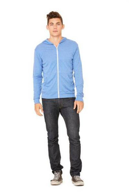 Bella+Canvas 3939 - Unisex Triblend Full-Zip Lightweight Hoodie