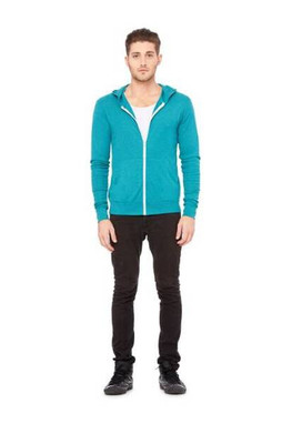 Bella+Canvas 3939 - Unisex Triblend Full-Zip Lightweight Hoodie