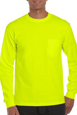 Gildan 2410 - Men's Premium Cotton Long Sleeve Shirt with Pocket