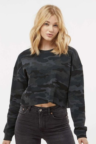 Independent Trading Co. AFX24CRP - Sudadera Crop Crew Neck de mujer
