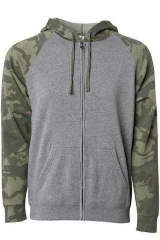 Independent Trading Co. PRM33SBZ - Unisex Special Blend Raglan Hooded Full-Zip Sweatshirt