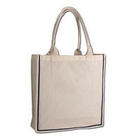 Q-Tees Q125600 - Fancy Shopper With Colour Stripe