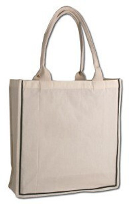 Q-Tees Q125600 - Fancy Shopper With Colour Stripe