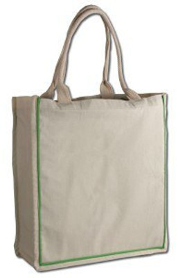 Q-Tees Q125600 - Fancy Shopper With Colour Stripe