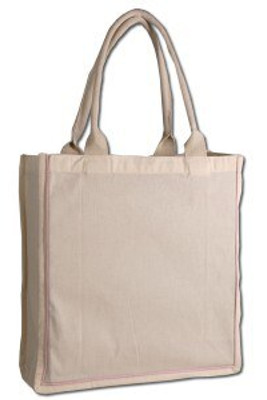 Q-Tees Q125600 - Fancy Shopper With Colour Stripe