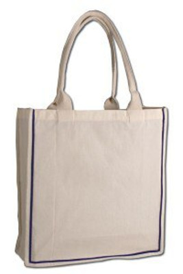 Q-Tees Q125600 - Fancy Shopper With Colour Stripe