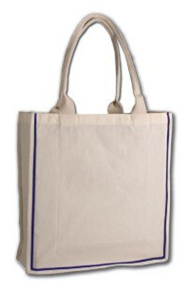 Q-Tees Q125600 - Fancy Shopper With Colour Stripe