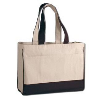 Q-Tees Q1400 - Bolsa de Lona de Algodón con Bolsillo Interior