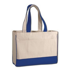 Q-Tees Q1400 - Bolsa de Lona de Algodón con Bolsillo Interior