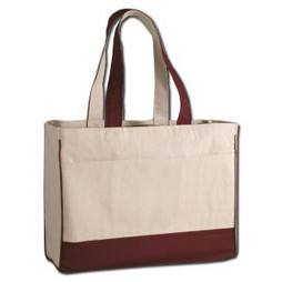 Q-Tees Q1400 - Bolsa de Lona de Algodón con Bolsillo Interior