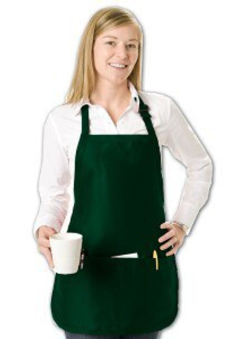 Q-Tees Q4250 - Delantal medio largo con 3 bolsillos frontales