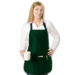 Q-Tees Q4250 - Medium Length Apron with 3 Compartment Pouch