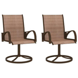 vidaXL 3005781 - Garden Swivel Chairs 2 pcs Textilene and Steel
