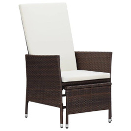 vidaXL 3004458 - Reclining Garden Chair with Cushions Poly Rattan