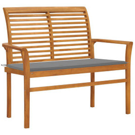 vidaXL 3005688 - Garden Bench with Cushion 112 cm Solid Teak Wood