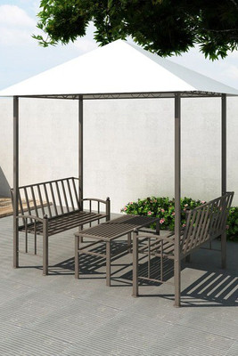vidaXL 3007759 - Garden Pavilion with Table and Benches 2.5x1.5x2.4 m