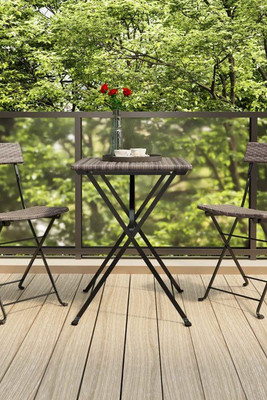 vidaXL 3017850 - Ensemble de bistro pliable 3 pcs Résine tressée