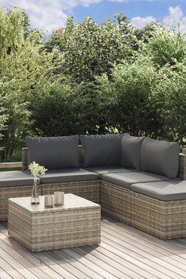 vidaXL 3028955 - Salon de jardin 6 pcs avec coussins Résine tressée