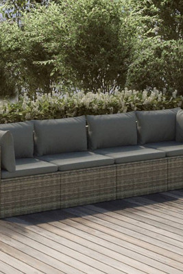 vidaXL 3028959 - Salon de jardin 4 pcs avec coussins Résine tressée