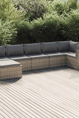 vidaXL 3028962 - Salon de jardin 7 pcs avec coussins Résine tressée