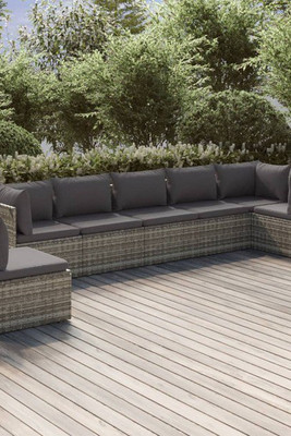 vidaXL 3028964 - Salon de jardin 7 pcs avec coussins Résine tressée