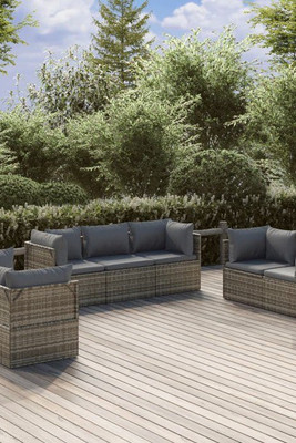 vidaXL 3028972 - Salon de jardin 7 pcs avec coussins Résine tressée