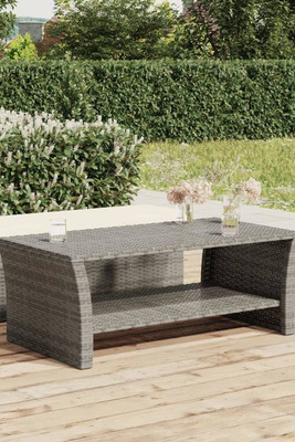 vidaXL 3017138 - Table basse noir 100x50x40 cm résine tressée
