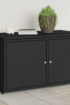 vidaXL 3033166 - Garden Storage Cabinet 110x55x60.5 cm Poly Rattan