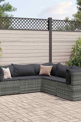 vidaXL 3043054 - Salon de jardin 5 pcs avec coussins Résine tressée