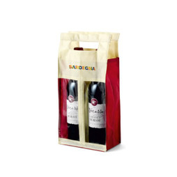 Claps 17014 - Borsa Porta Bottiglie a Due Scomparti con Finestra